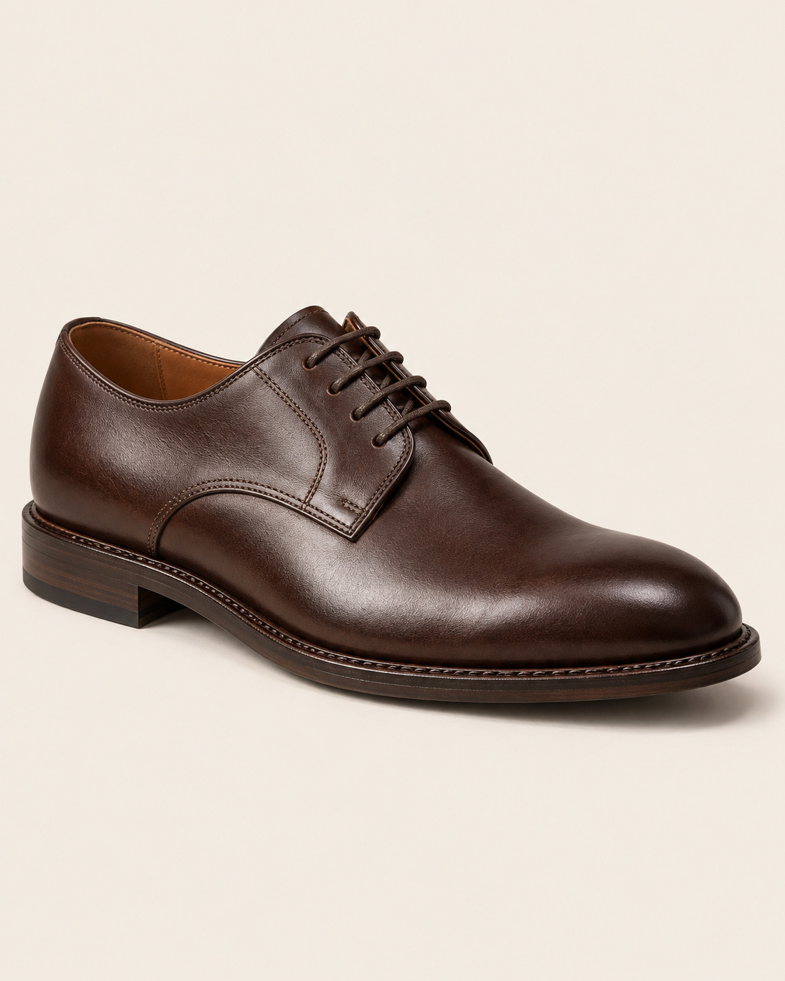 Sapato derby masculino em couro café